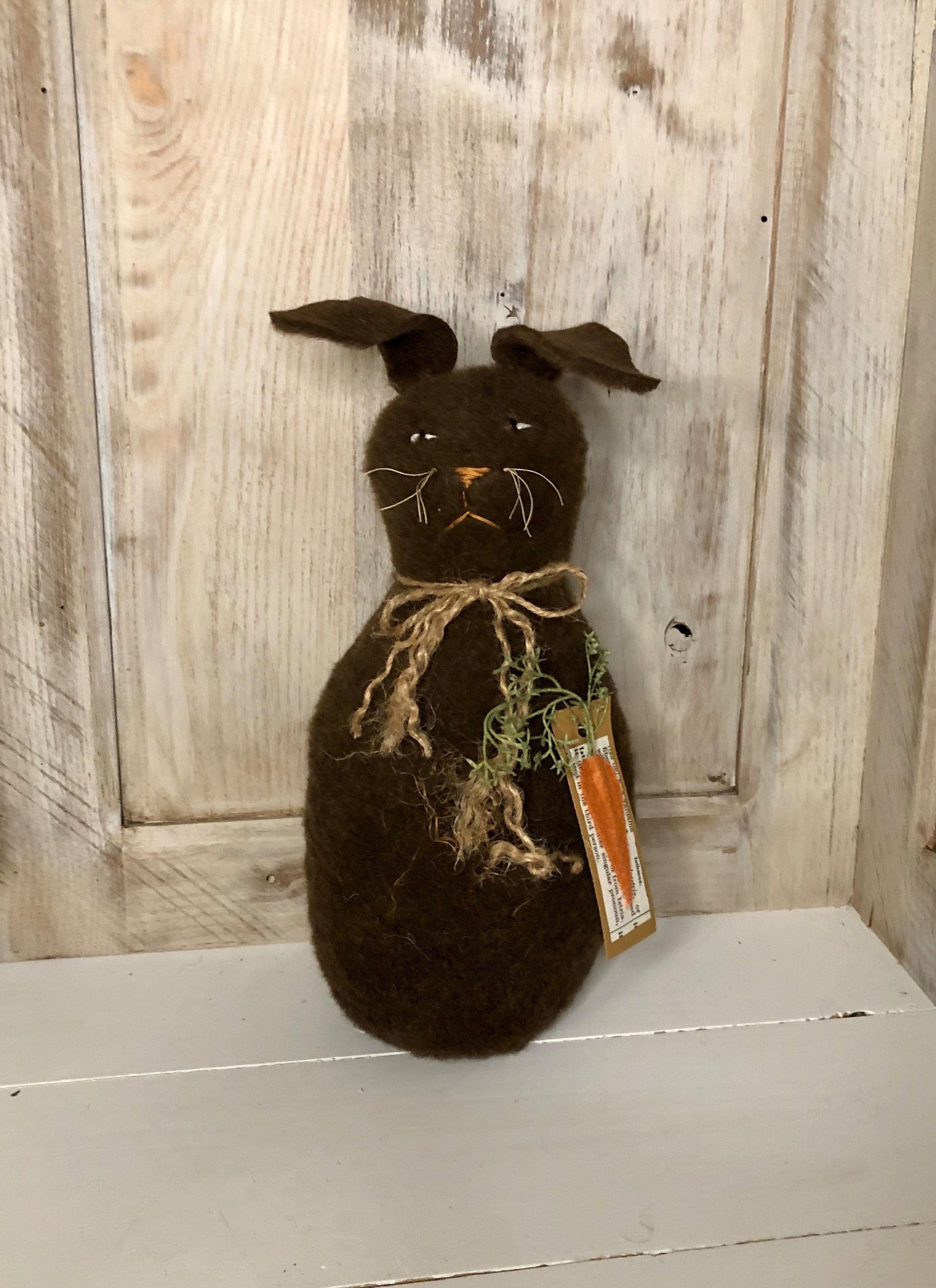 Chubby Stuffed Rabbit with Carrot Tag- 2 Styles sassafrasorig