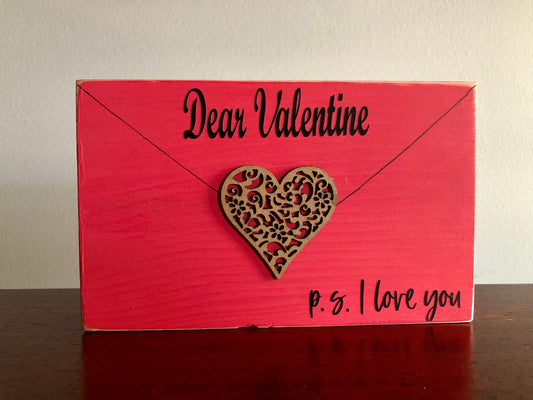 Valentines Valentine & Spring Wood Block Envelope (2-sided) Sassafras Originals