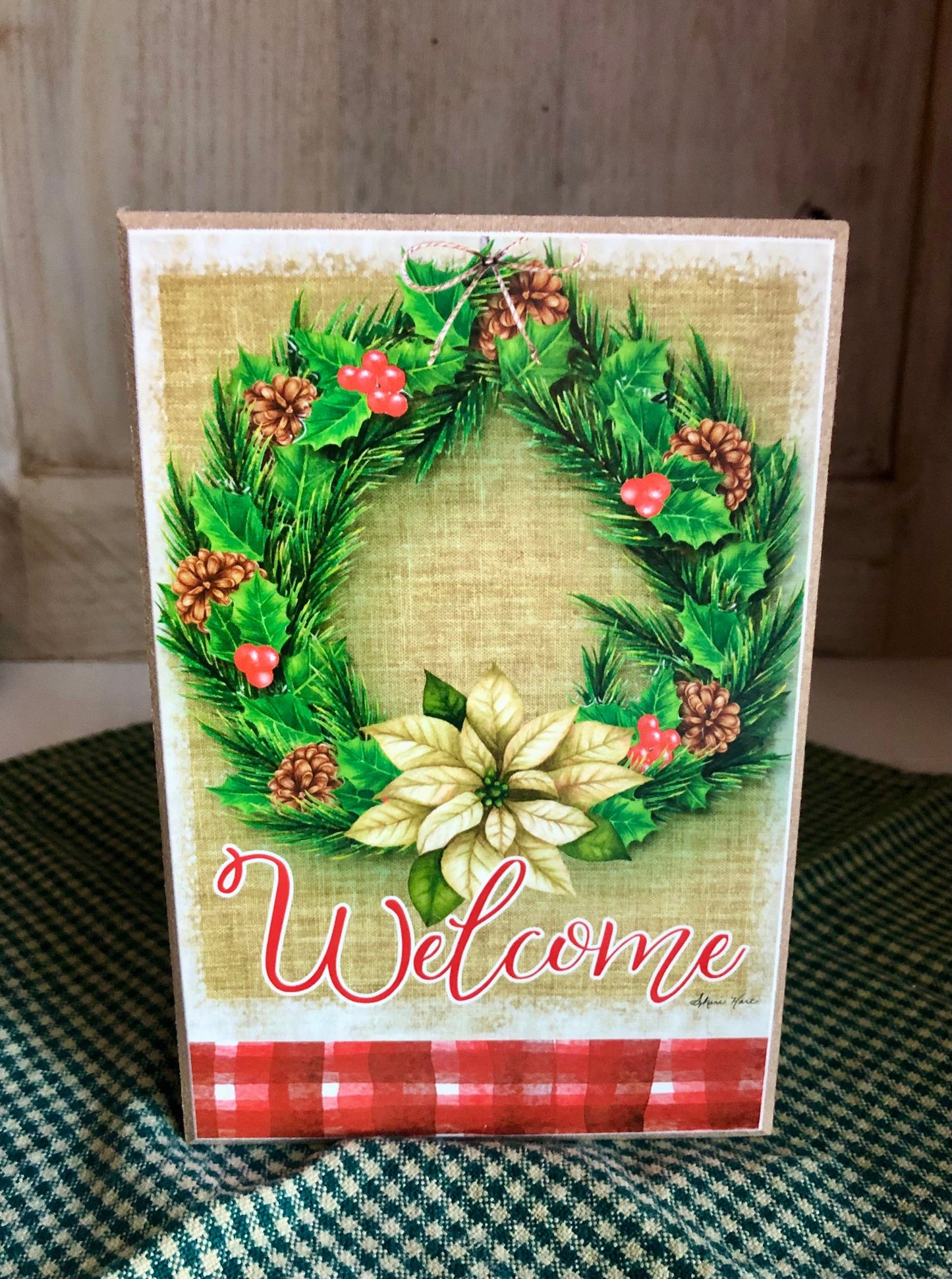 Welcome Wreath Print Welcome Wreath Print Sassafras Originals