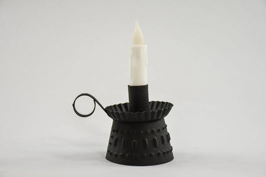 White or Grunged Candle w/ Tin Candleholder sassafrasorig