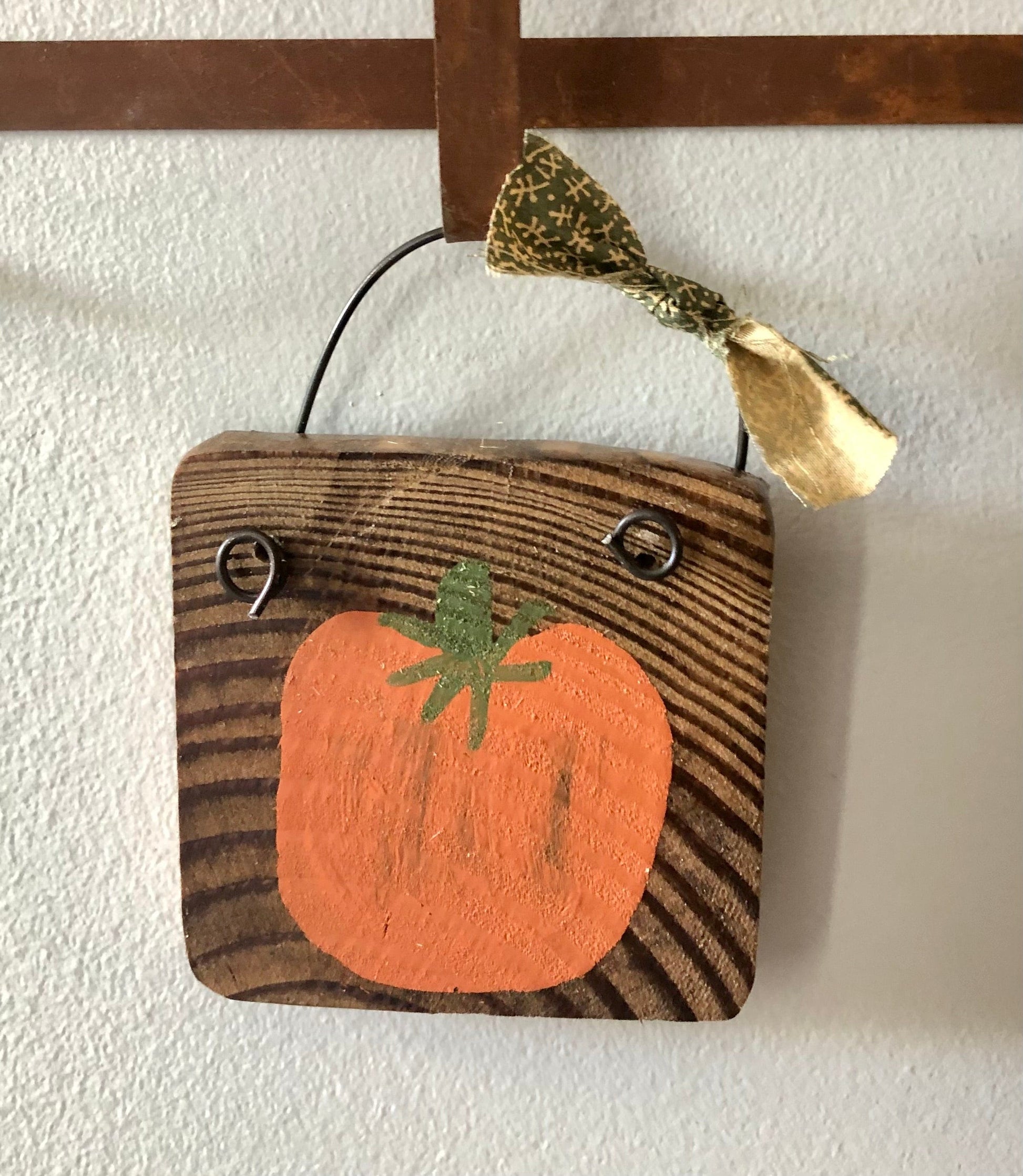 Wood Pumpkin Ornament Sassafras Originals