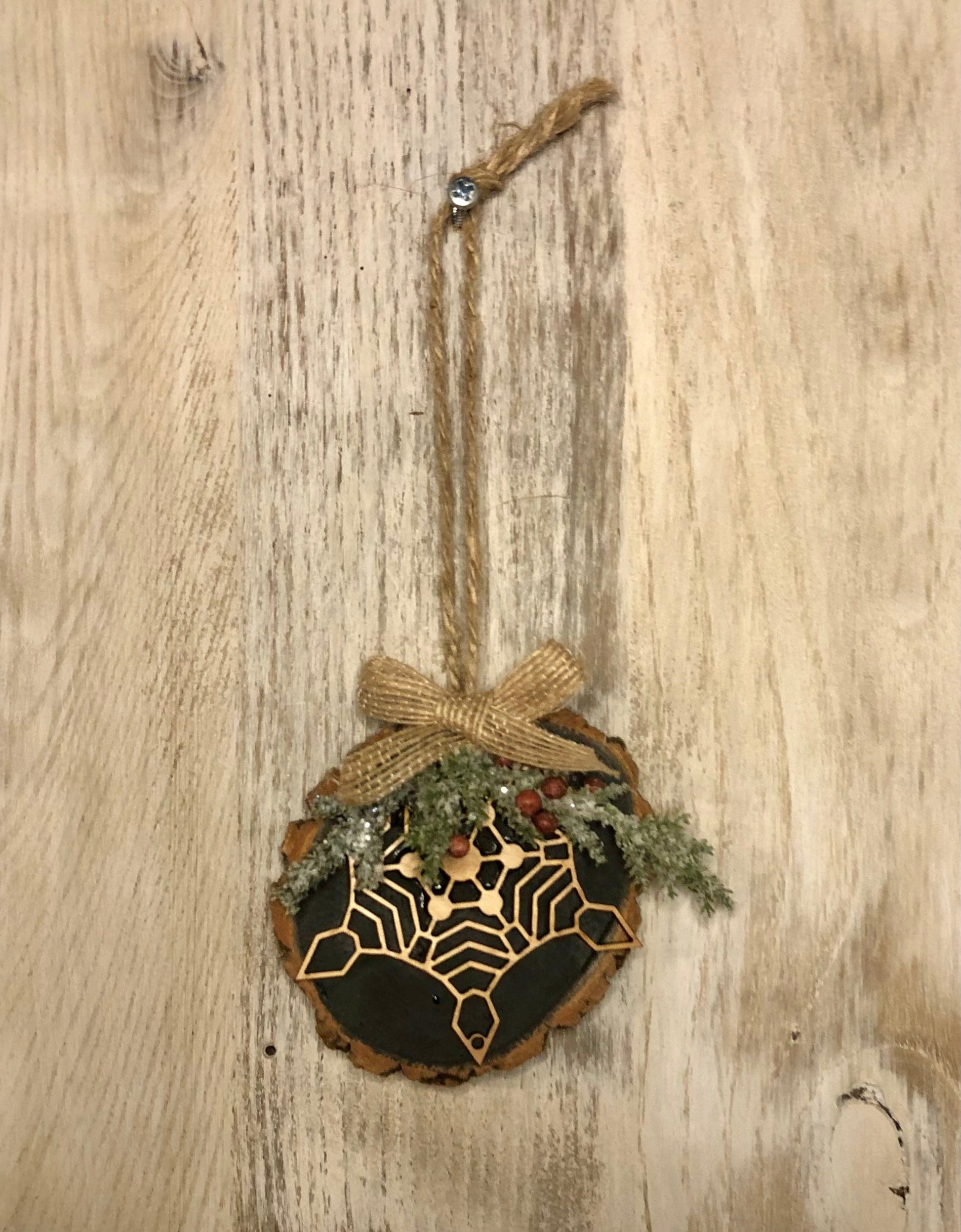 Wood Snowflake Ornaments Sassafras Originals