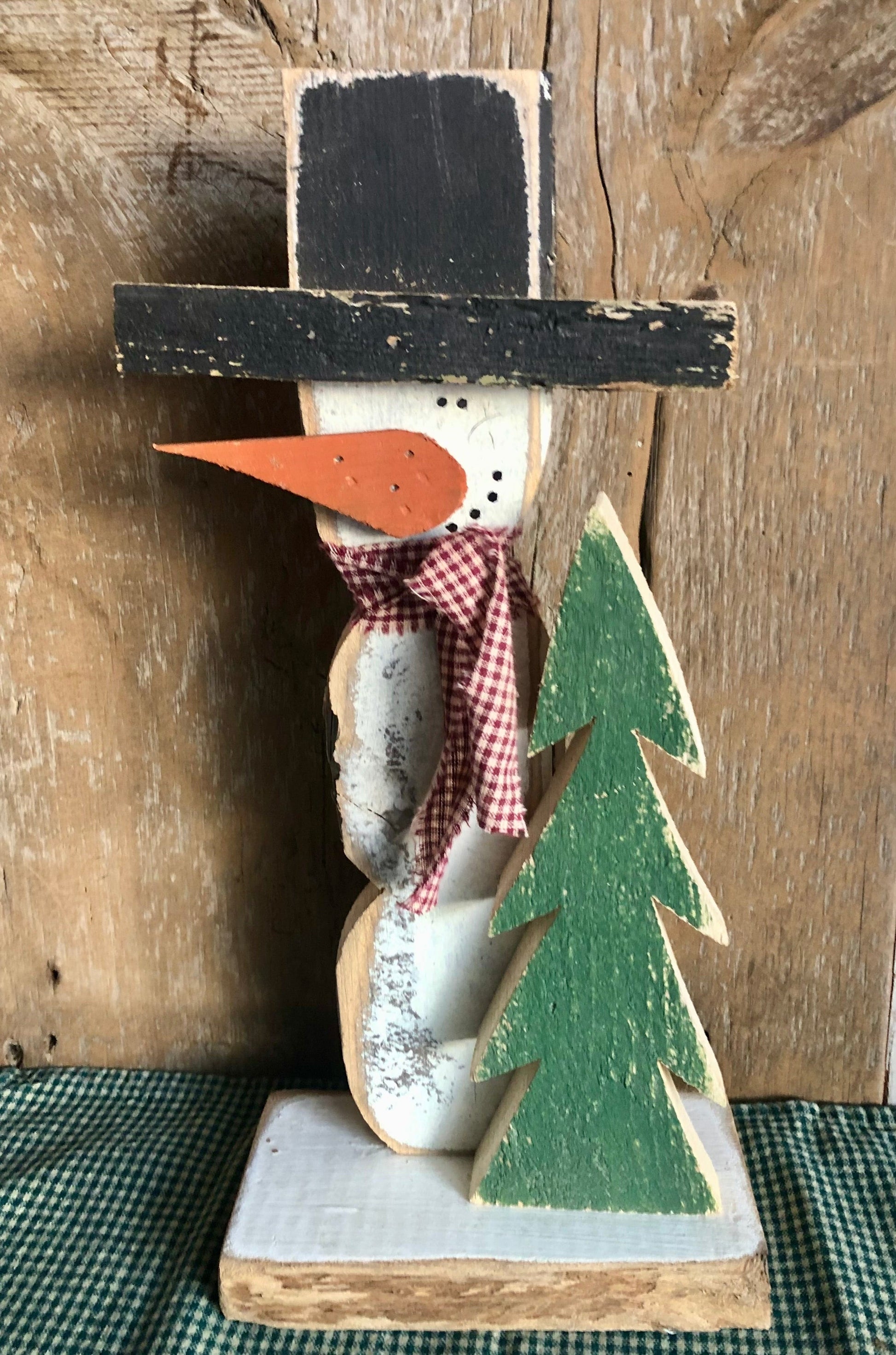 Wood Snowman 1 Tree Wood Snowman Seasonal & Holiday Decorations Sassafras Originals