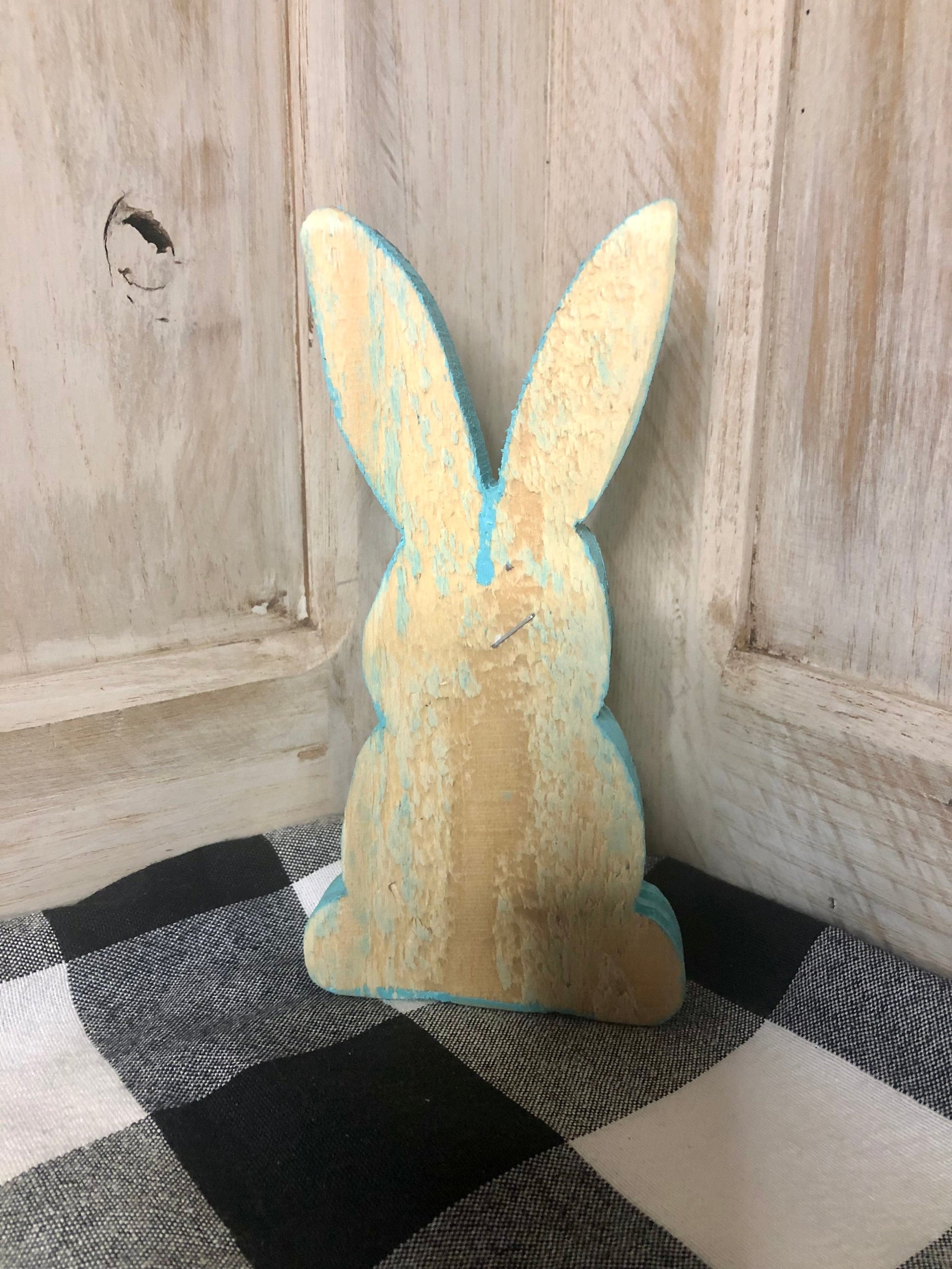 Wooden Blue Bunny Sassafras Originals